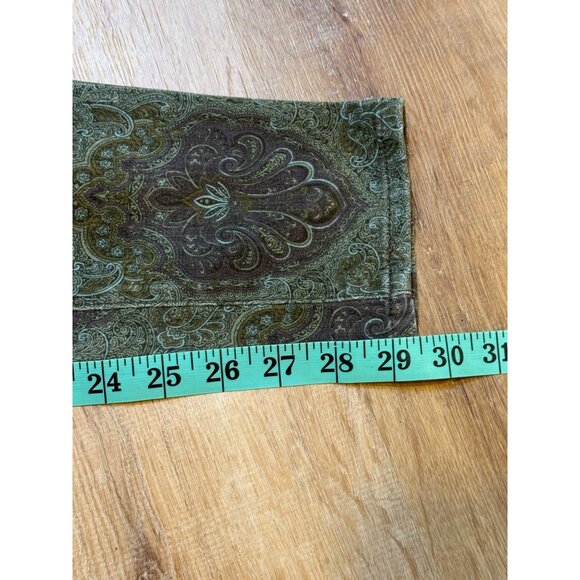 Paige Verdugo Ultra Skinny Paisley Print Jeans Size 25 Green/Blue Stretch Denim - Picture 7 of 9
